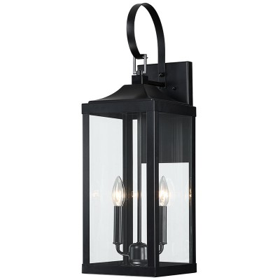 Phelon Large Black Metal Lantern Outdoor Wall Sconce Phelon Large Black Metal Lantern Outdoor Wall Sconce