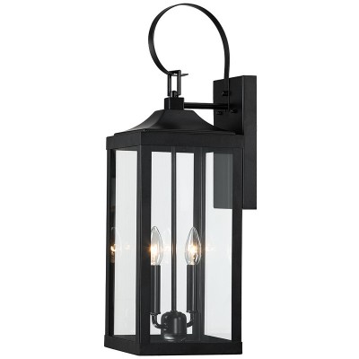 Phelon Large Black Metal Lantern Outdoor Wall Sconce Phelon Large Black Metal Lantern Outdoor Wall Sconce