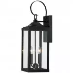 Phelon Large Black Metal Lantern Outdoor Wall Sconce