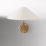 Ulyxor Ash Wood Base Ivory Paper Shade Wall Sconce