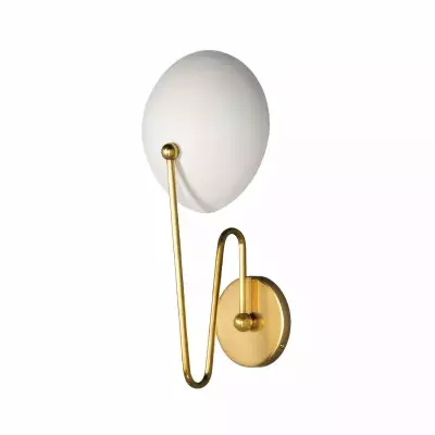 Quylar Texture White Steel shade Aged Brass Wall Sconce Quylar Texture White Steel shade Aged Brass Wall Sconce