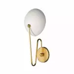 Quylar Texture White Steel shade Aged Brass Wall Sconce