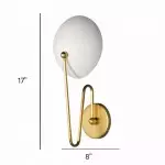 Quylar Texture White Steel shade Aged Brass Wall Sconce