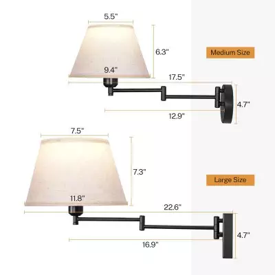 Vynith Battery Opperated White Linen Dimmable Swing Arm Sconce Vynith Battery Opperated White Linen Dimmable Swing Arm Sconce
