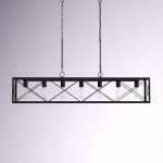 Wrylor Farmhouse 7 Light Steel Rectangle Chandelier