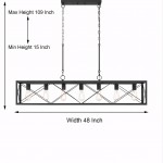 Wrylor Farmhouse 7 Light Steel Rectangle Chandelier
