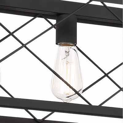 Wrylor Farmhouse 7 Light Steel Rectangle Chandelier