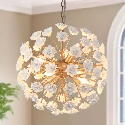 Xyron Handcrafted Porcelain Flower Sphere Chandelier Xyron Handcrafted Porcelain Flower Sphere Chandelier