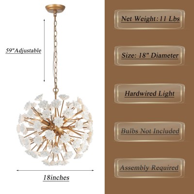 Xyron Handcrafted Porcelain Flower Sphere Chandelier