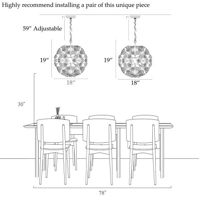 Xyron Handcrafted Porcelain Flower Sphere Chandelier