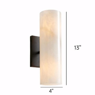 Yorix Alabaster Tube Bronze Finish Wall Sconce Yorix Alabaster Tube Bronze Finish Wall Sconce