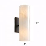 Yorix Alabaster Tube Bronze Finish Wall Sconce Yorix Alabaster Tube Bronze Finish Wall Sconce
