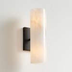Yorix Alabaster Tube Bronze Finish Wall Sconce Yorix Alabaster Tube Bronze Finish Wall Sconce