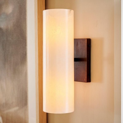 Yorix Alabaster Tube Bronze Finish Wall Sconce Yorix Alabaster Tube Bronze Finish Wall Sconce