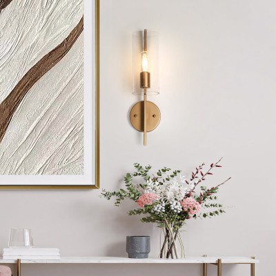 Aldorix Bronze Seedy Glass Cylinder Wall Sconce Aldorix Bronze Seedy Glass Cylinder Wall Sconce