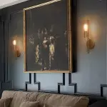 Aldorix Bronze Seedy Glass Cylinder Wall Sconce