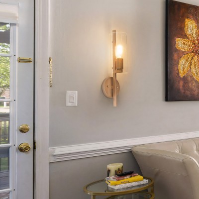 Aldorix Bronze Seedy Glass Cylinder Wall Sconce Aldorix Bronze Seedy Glass Cylinder Wall Sconce