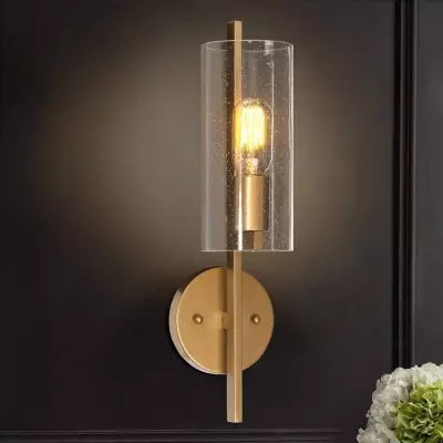 Aldorix Bronze Seedy Glass Cylinder Wall Sconce Aldorix Bronze Seedy Glass Cylinder Wall Sconce