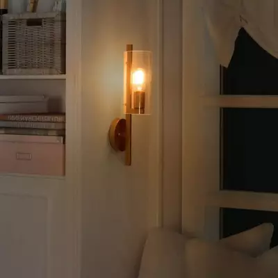 Aldorix Bronze Seedy Glass Cylinder Wall Sconce Aldorix Bronze Seedy Glass Cylinder Wall Sconce