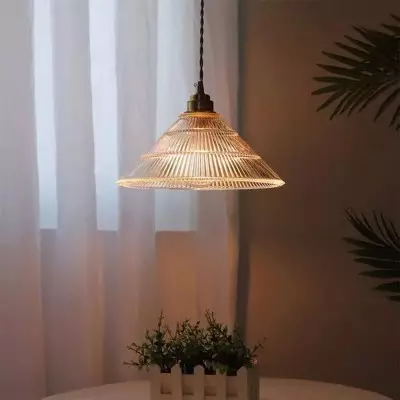 Draxith Retro Japanese Striped Stained Glass Droplight Draxith Retro Japanese Striped Stained Glass Droplight