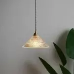 Draxith Retro Japanese Striped Stained Glass Droplight