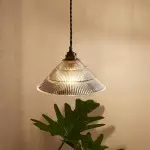 Draxith Retro Japanese Striped Stained Glass Droplight