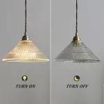 Draxith Retro Japanese Striped Stained Glass Droplight