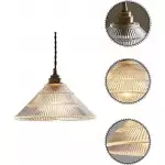 Draxith Retro Japanese Striped Stained Glass Droplight