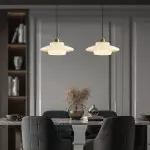 Ritika Vintage Art Cream Multi-Shape Glass Pendant Light Ritika Vintage Art Cream Multi-Shape Glass Pendant Light