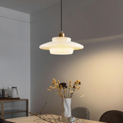 Ritika Vintage Art Cream Multi-Shape Glass Pendant Light Ritika Vintage Art Cream Multi-Shape Glass Pendant Light