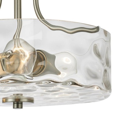 Ixorath Nickel Clear Water Ripple Glass Drum Ceiling Light Ixorath Nickel Clear Water Ripple Glass Drum Ceiling Light