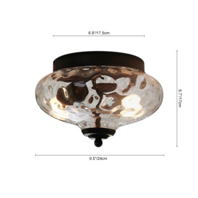 Eryndor Antique Sugar Pot Lid Water Ripple Glass Flush Mount Light Eryndor Antique Sugar Pot Lid Water Ripple Glass Flush Mount Light