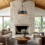 Quillan Industrial Large Black Drum Pendant Light For Dinning Room