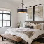 Quillan Industrial Large Black Drum Pendant Light For Dinning Room