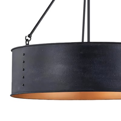 Quillan Industrial Large Black Drum Pendant Light For Dinning Room Quillan Industrial Large Black Drum Pendant Light For Dinning Room
