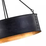 Quillan Industrial Large Black Drum Pendant Light For Dinning Room