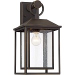 Mythor Bronze Textured Clear Glass Lantern Outdoor Sconce