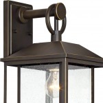 Mythor Bronze Textured Clear Glass Lantern Outdoor Sconce