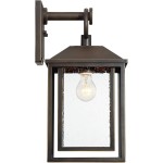 Mythor Bronze Textured Clear Glass Lantern Outdoor Sconce