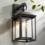 Bliss French Rustic Iron Lantern Seedy Glass Sconce
