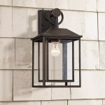 Mythor Bronze Textured Clear Glass Lantern Outdoor Sconce