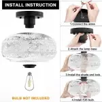 Santos Vintage Hand Carved Floral Clear Glass Semi Flush Mount Ceiling Light