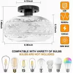 Santos Vintage Hand Carved Floral Clear Glass Semi Flush Mount Ceiling Light