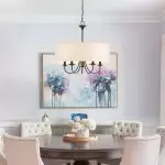 Nyneve 5 Light Dimmable Fabric Drum Chandelier