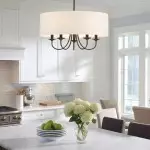 Nyneve 5 Light Dimmable Fabric Drum Chandelier