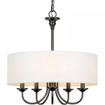 Nyneve 5 Light Dimmable Fabric Drum Chandelier