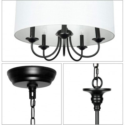 Nyneve 5 Light Dimmable Fabric Drum Chandelier