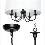 Nyneve 5 Light Dimmable Fabric Drum Chandelier