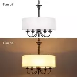 Nyneve 5 Light Dimmable Fabric Drum Chandelier