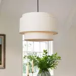 Isidoro Farmhouse Tiered Linen Drum Pendant